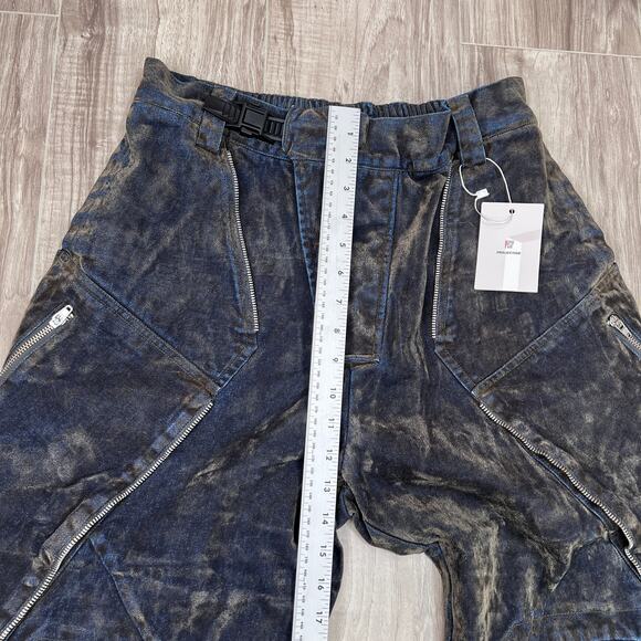 Projectisr XIFHEVIL Layered Paneled Robotic Mens Wide-Leg Jeans Size L (W30 L28) - Picture 7 of 16